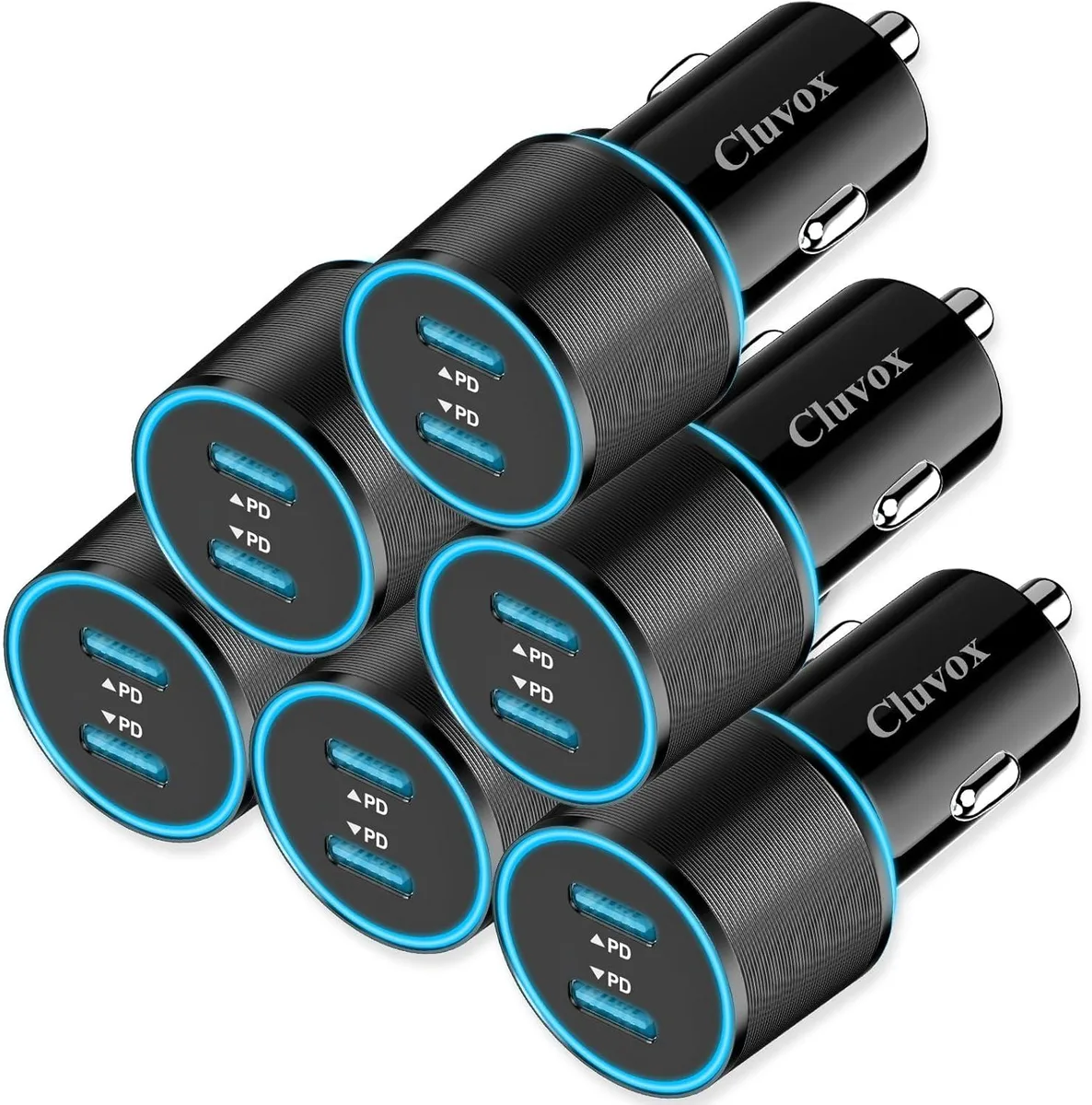 Hamzan Hamzan 6 Pack 40W USB C Car Charger Dual 20W Ports — product photo