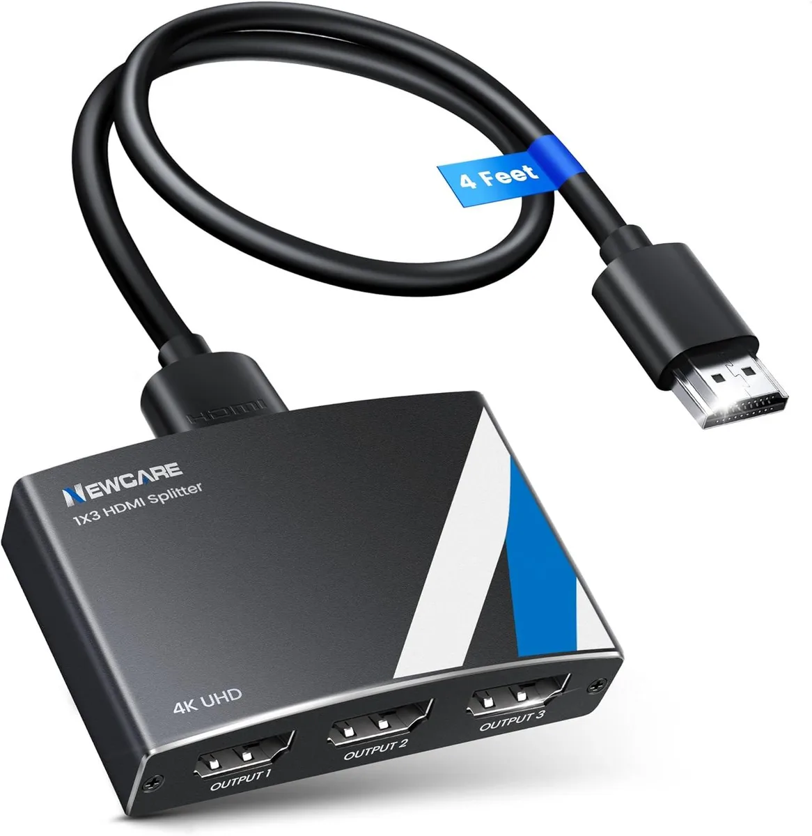 FLEANE FLEANE HDMI Splitter 1×3 with 4 ft Cable and Power Adapter — product photo