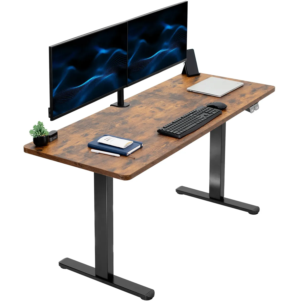 VIVO VIVO Electric 60 x 24 Stand Up Desk Vintage Brown/Black — product photo