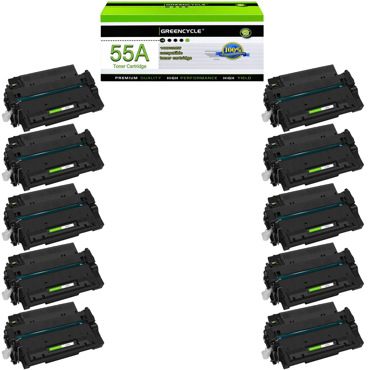 GREENCYCLE GREENCYCLE CE255A toner cartridge 10 pack black 6000 pages — product photo