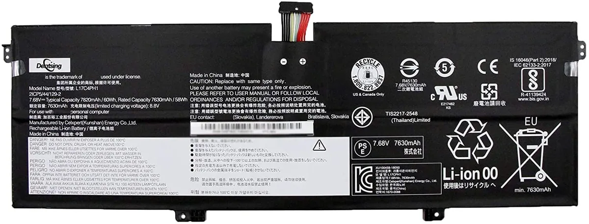 OnlineHawk OnlineHawk L17C4PH1 7.68V 60Wh 7820mAh 4-Cell laptop battery — product photo