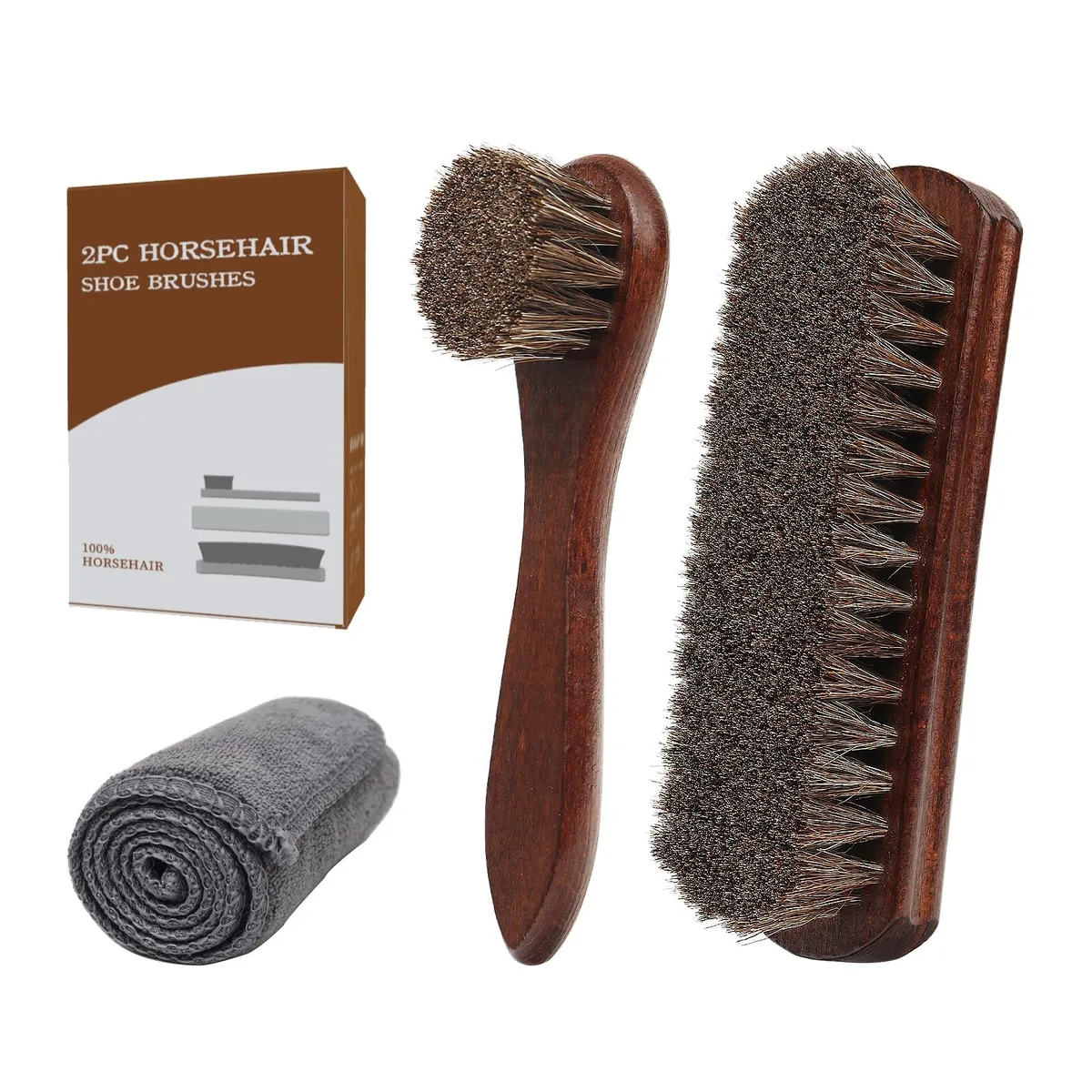 REAL HOME Innovations 2Pc-Brushes 100% Horsehair Shoe Protectant Set — product photo