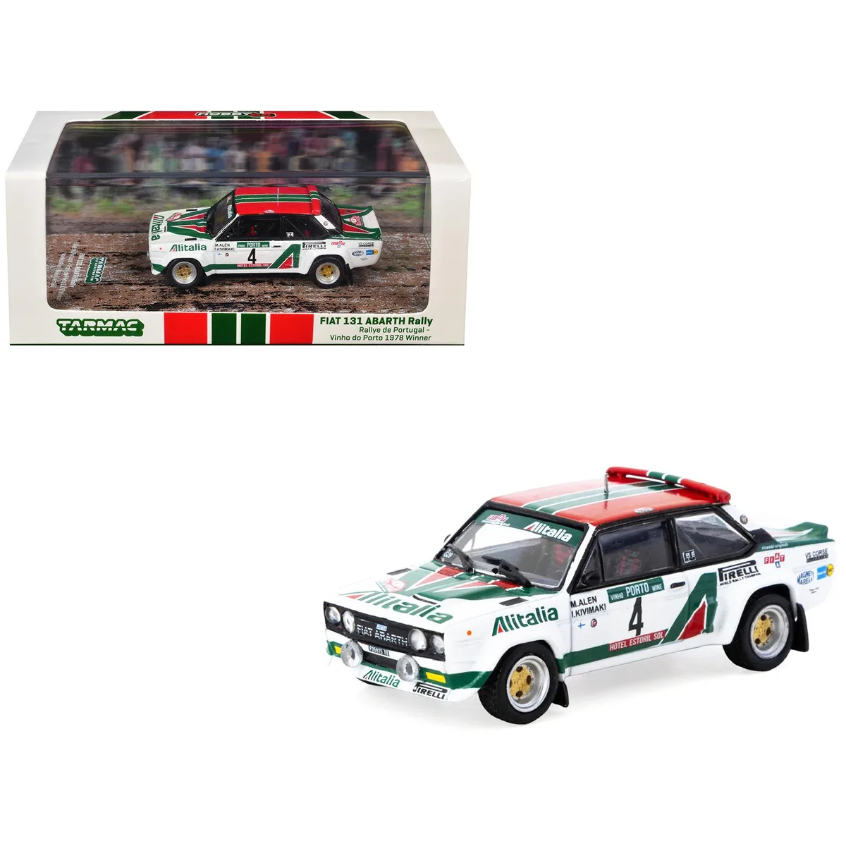 Tarmac Works Tarmac Works Fiat 131 Abarth Rally #4 Winner 1978 1/64 Hobby64 Diecast Car — product photo