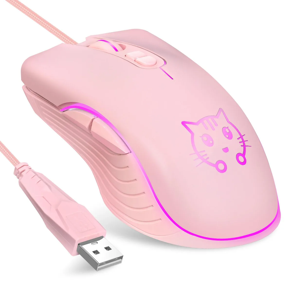 Corn Electronics Corn Electronics Gaming Mouse 2400 DPI Wired USB Optical 6 Button Pink — product photo