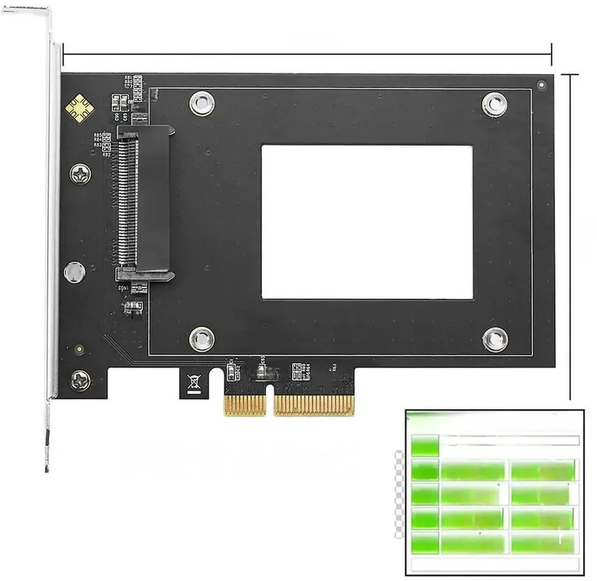 SMUGDESK SMUGDESK U.2 SFF-8639 to PCIe 4.0 x4 Adapter Card 2.5" NVMe — product photo