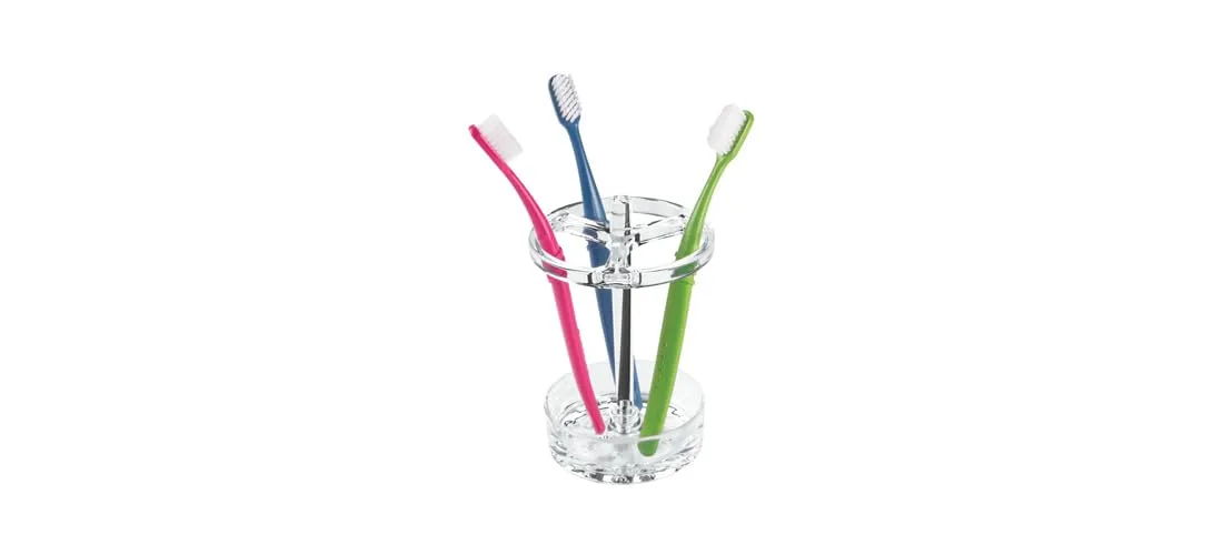  iDesign Toothbrush Holder Clear 3.3 in x 6.2 in x 3.3 in 110 g — product photo