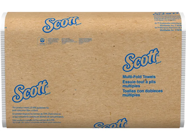Scott Scott 01804 Multifold Paper Towels White 16 Packs 250 Sheets 4000 Total — product photo