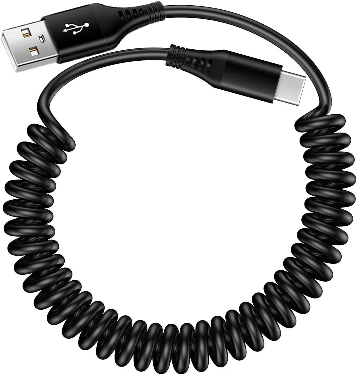 Mobee Mobee USB to USB-C Coiled Car Charger Cable 3FT/4FT — product photo