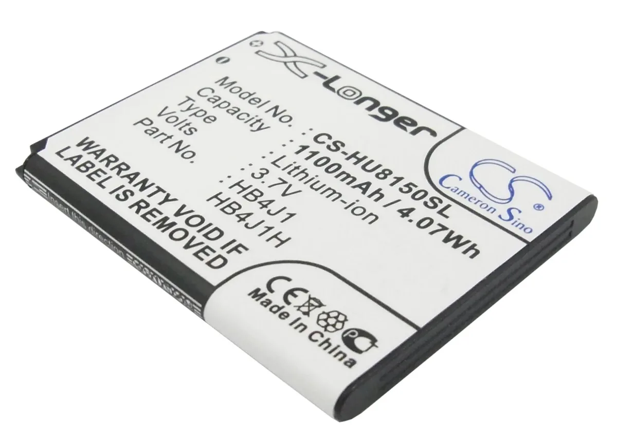 Rectangular replacement battery with silver label and connector terminals