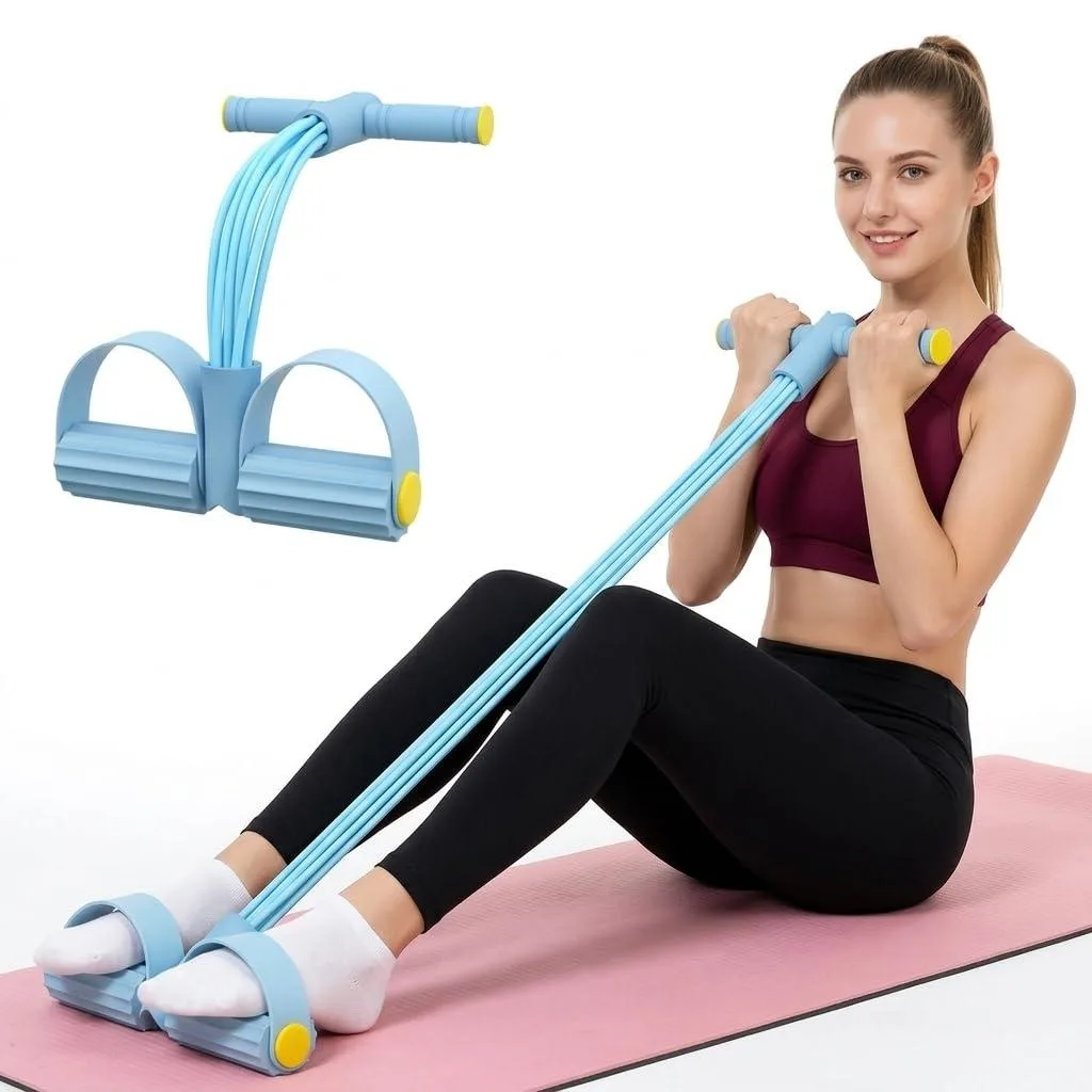  Multifunctional Pedal Resistance Band with Handle 6 Tubes Blue Sports Medicine — product photo