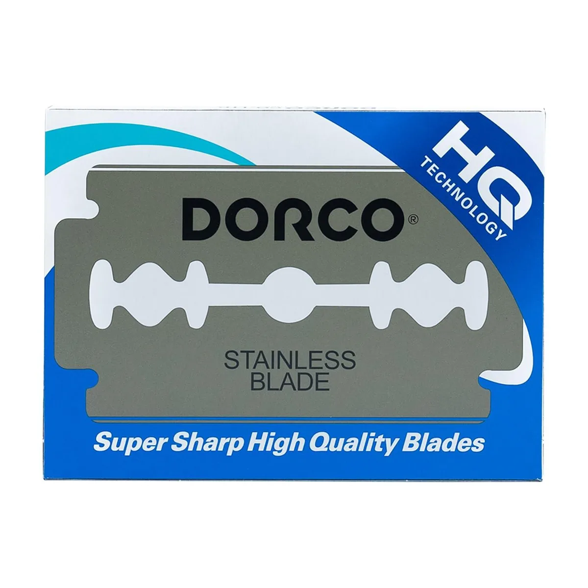 Pink rectangular box containing 100 platinum-coated stainless steel double-edge razor blades
