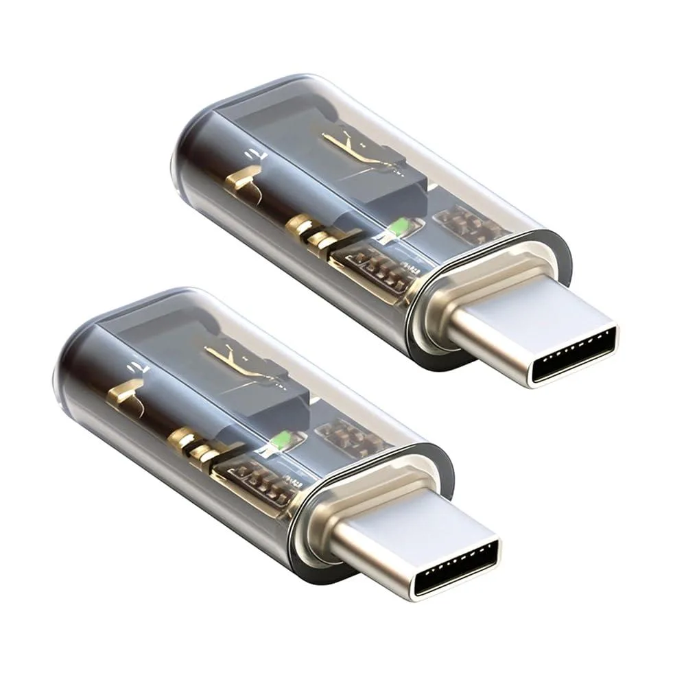 Fervit Fervit USB-C to 3.5mm Audio Adapter 2-Pack DAC AB136D 16bit 48kHz Transparent — product photo