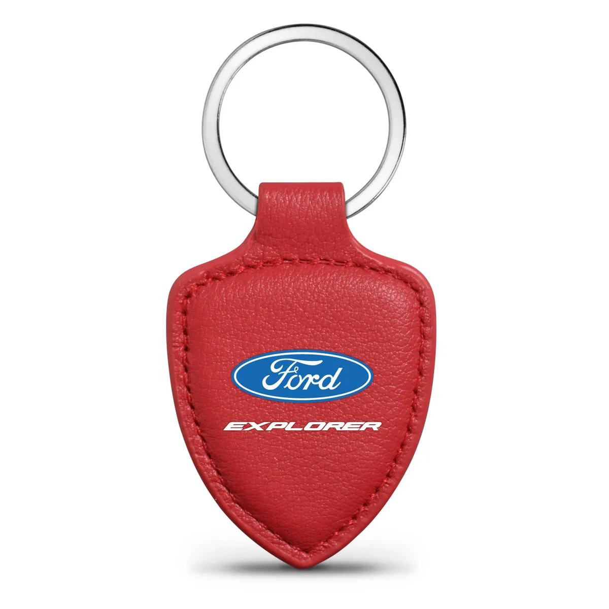 iPick Image, LLC iPick Image, LLC Ford Explorer Red Real Leather Shield-Style Key Chain — product photo