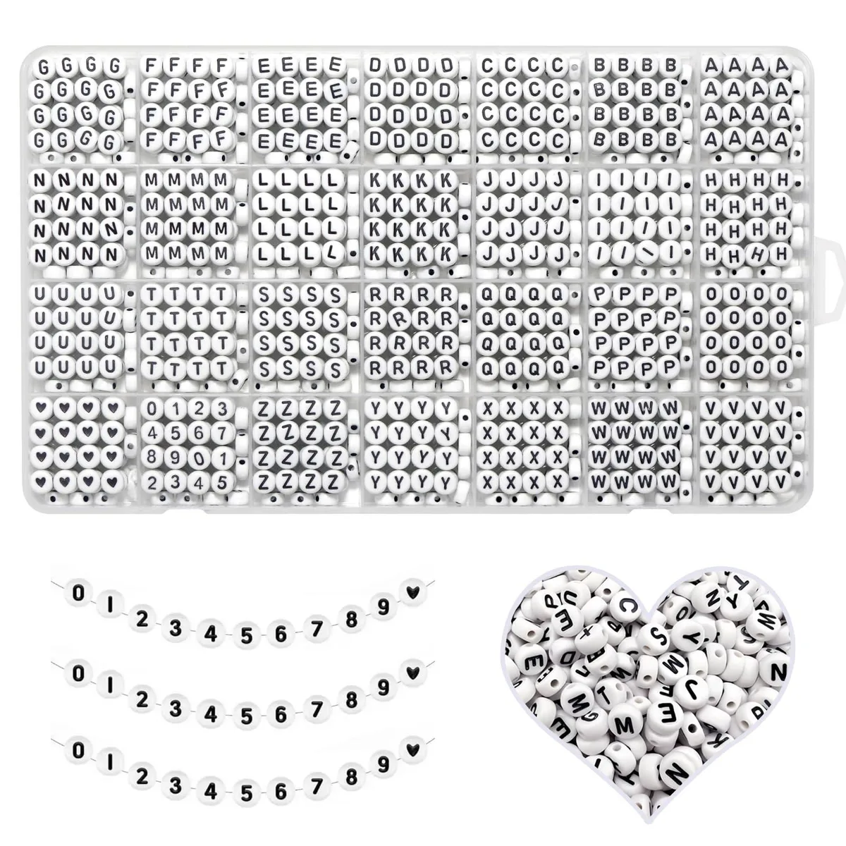  YMSDZHL YZM-black Alphabet Beads 1400pcs Black 6.7mm — product photo