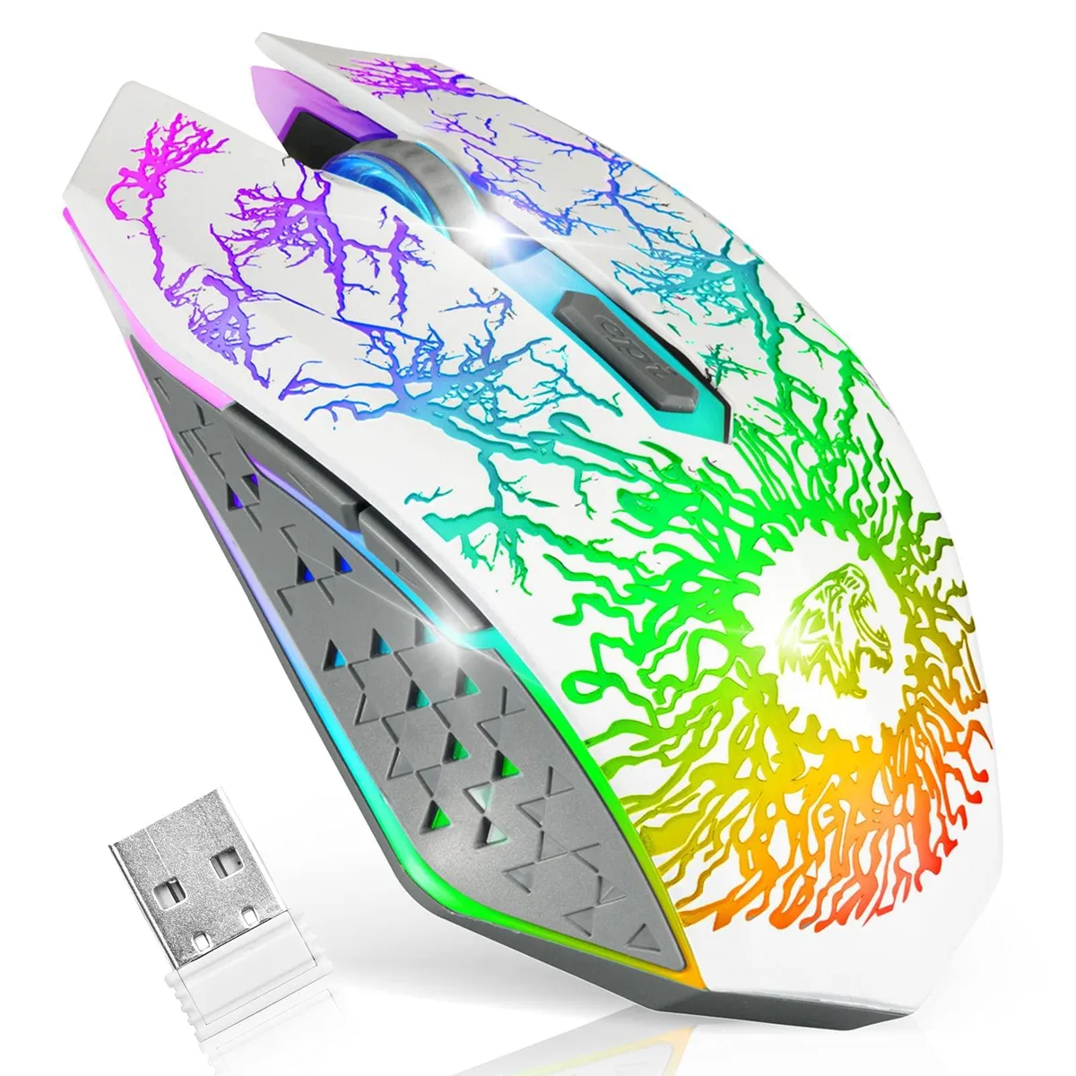  VEGCOO C10 Wireless Gaming Mouse White 2400 DPI 600mAh — product photo