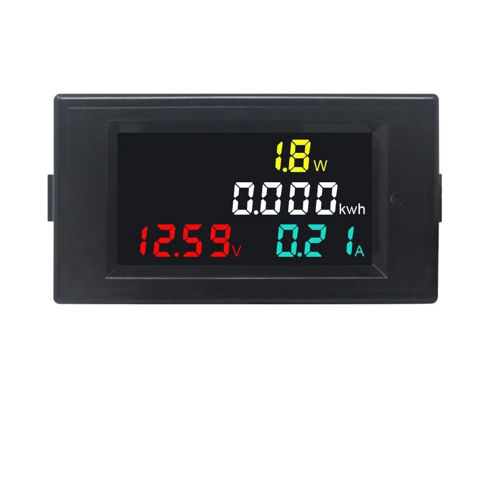Rectangular digital panel meter with colour LCD, 13.9 by 4.8 by 7.8 cm