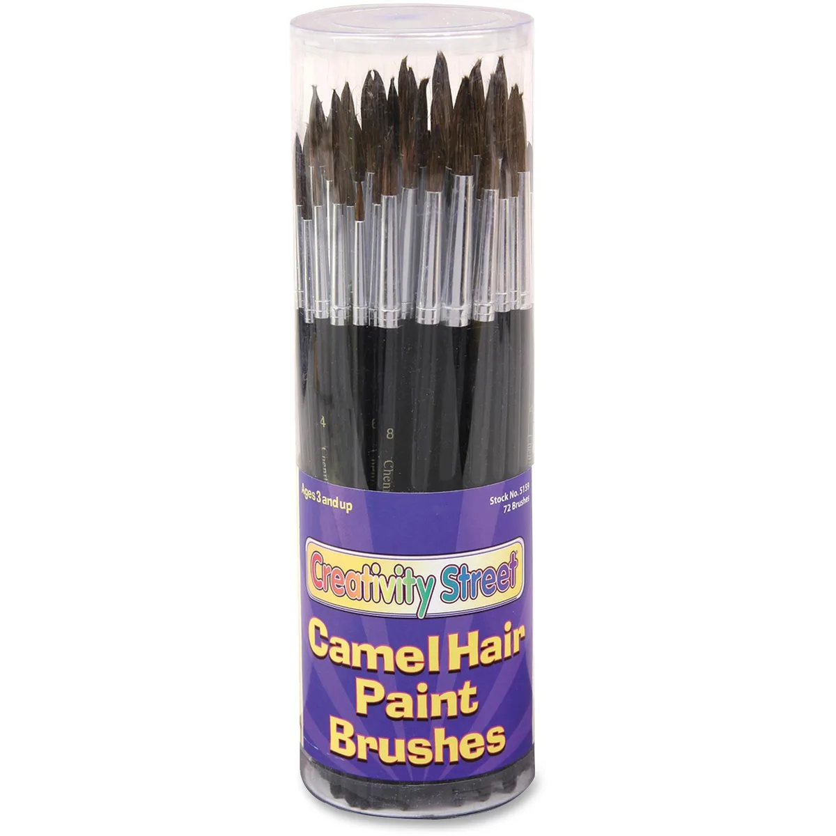 Chenille Kraft Chenille Kraft CKC5159 craft painting 72 camel hair brushes sizes 2-12 — product photo