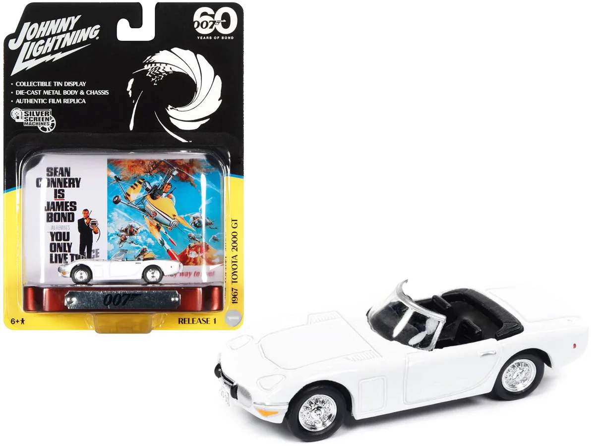 JOHNNY LIGHTNING JOHNNY LIGHTNING 1967 Toyota 2000 GT Conv. RHD White 007 James Bond 1/64 Diecast Hobby Collectible — product photo