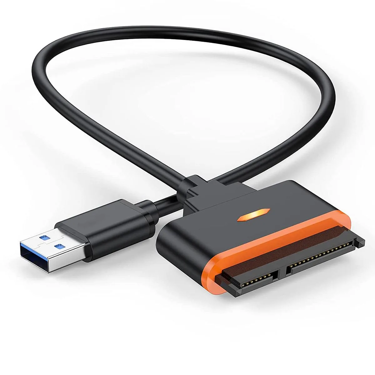 SMA SMA USB 3.0 to SATA adapter cable 30cm black orange 22-pin 2.5in 5Gbps UASP — product photo