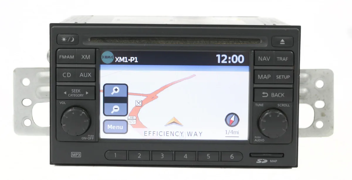 1 Factory Radio 1 Factory Radio 25915ZW80B receiver 2010-11 Nissan Versa AM FM 6 CD Nav Capable — product photo