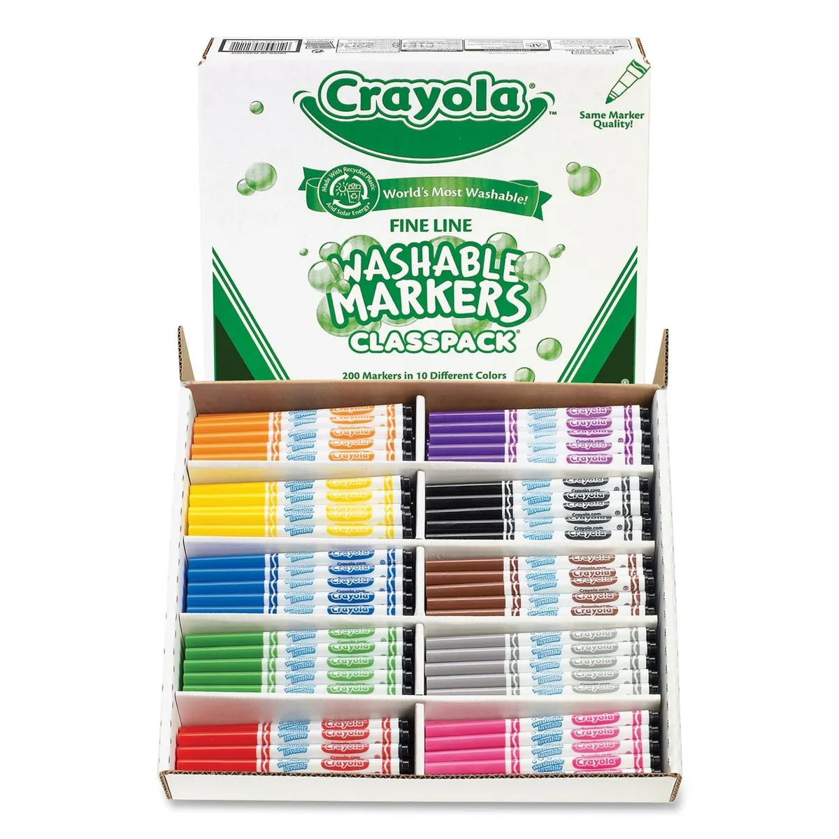 Crayola Crayola 588211 Fine Line Markers Classpack 200/Box 10 Colors 20 Each — product photo