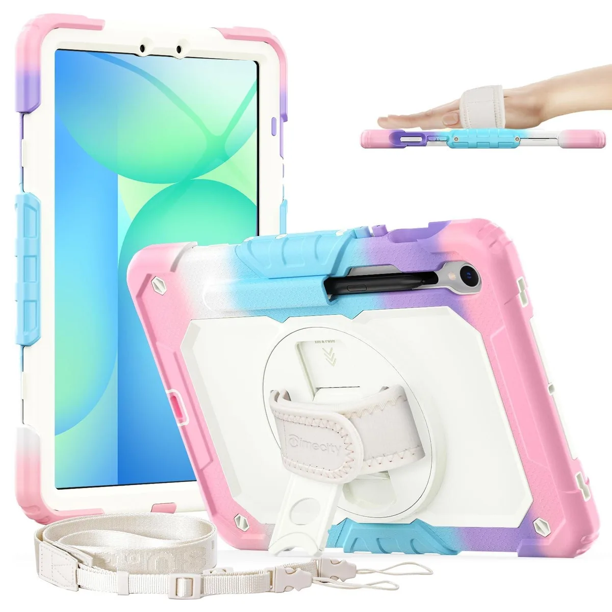 TIMECITY TIMECITY SM-X400/ 2 in 1 accessory Pink Camo 10.9 11 360 stand 0.5 screen protector — product photo