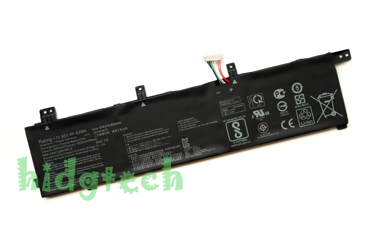 Beisite Beisite C31N1843 3ICP5/58/78 42Wh 11.55V laptop battery — product photo