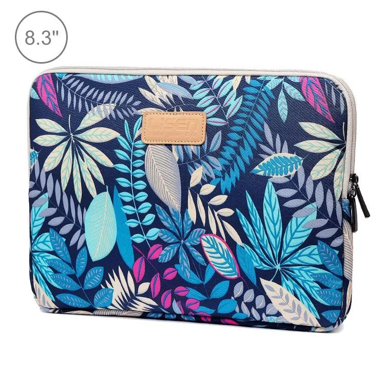 allentian allentian 8.3 inch Sleeve Case Colorful Leaves Zipper Briefcase Carrying Bag (Blue) Black — product photo