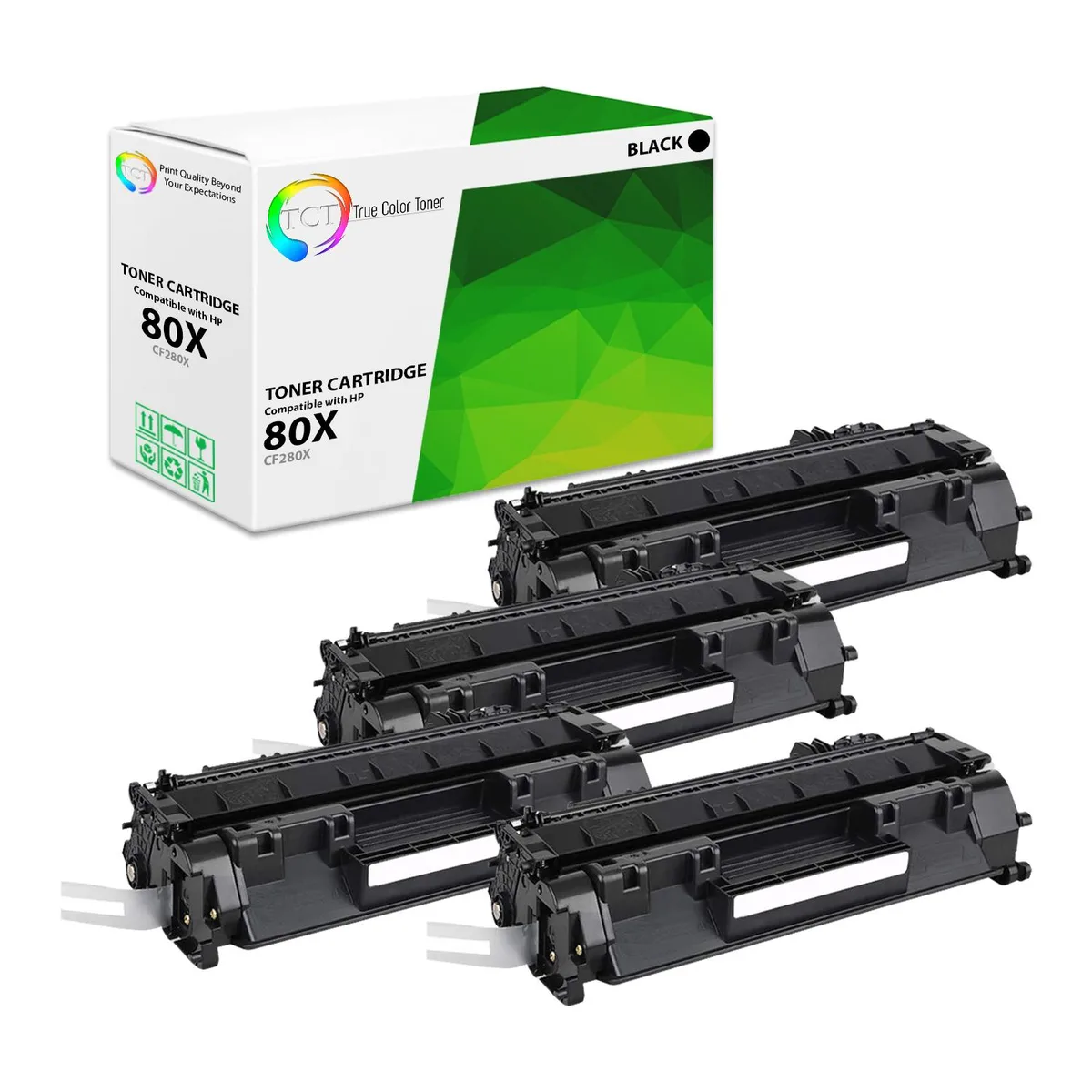 True Color Toner True Color Toner CF280X Black Toner Cartridge 4 Pack 6900 Pages — product photo