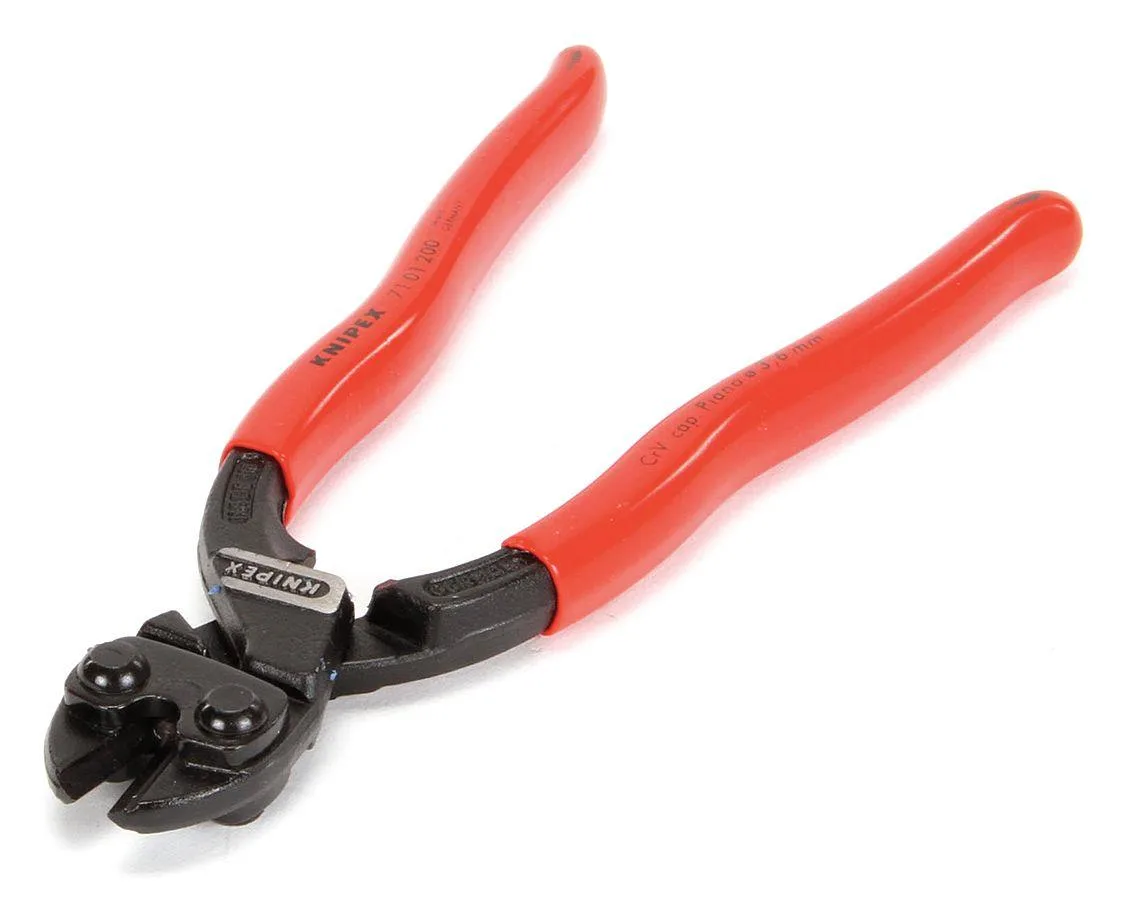 Knipex mini bolt cutter, black atramentized finish, plastic coated handles
