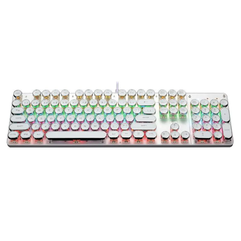 Werleo Werleo Gaming Keyboard White Blue Switch 104 Keys Round Keycaps — product photo