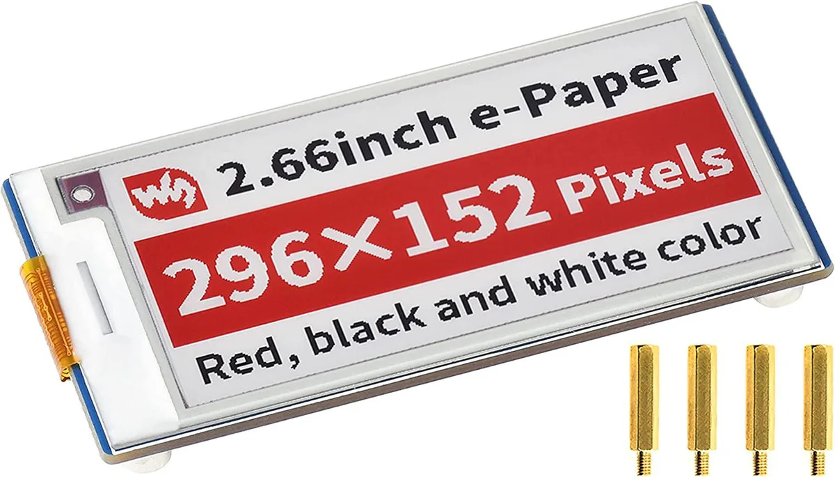 WaveShare WaveShare 2.66inch E-Paper Display Module (B) 296×152 Red/Black/White — product photo