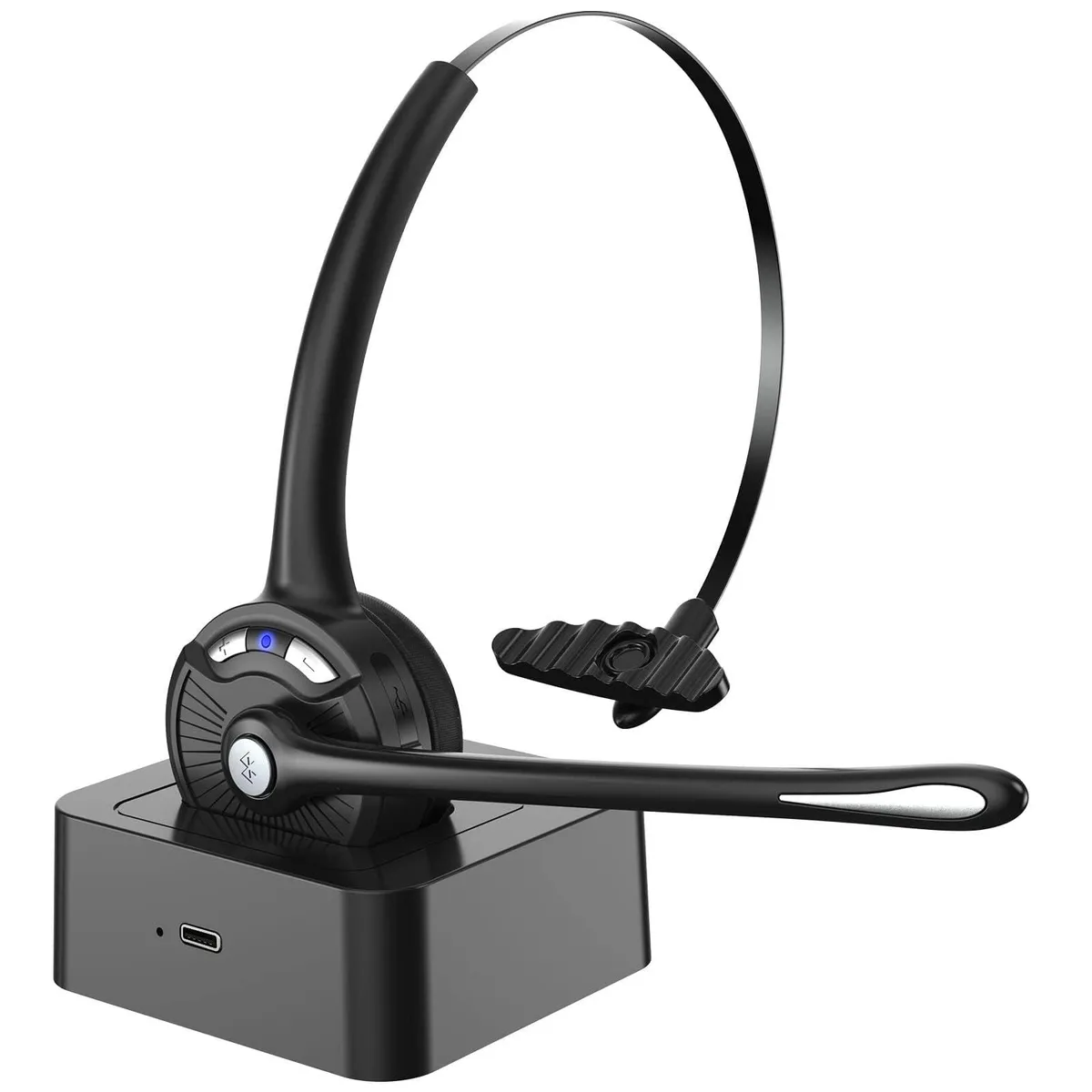  SuperTooth DT629 Bluetooth 5.1 headset with charging base — product photo