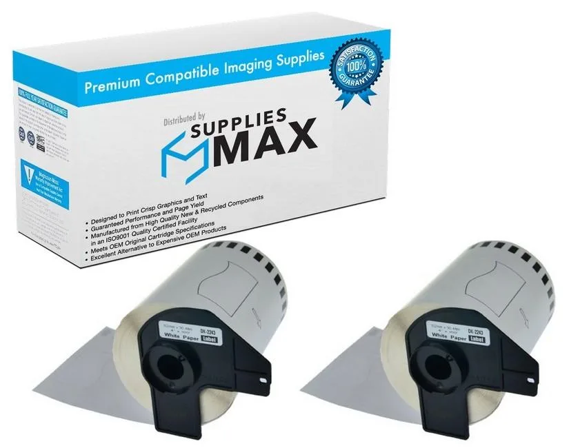SuppliesMax SuppliesMax Brother DK-2243 2-Pack Label Tape 4in x 100ft — product photo