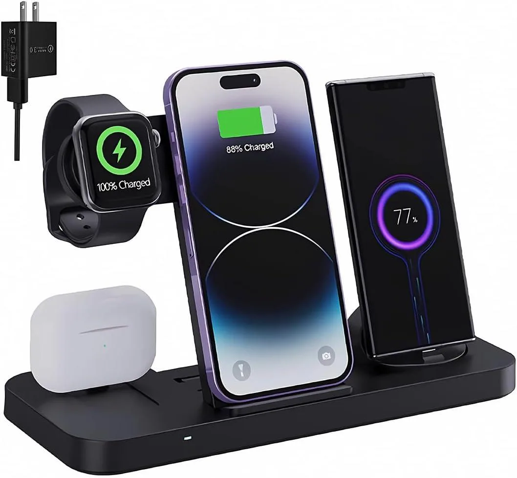 BONAEVER BONAEVER 6-in-1 Wireless Charging Station 18W Black — product photo