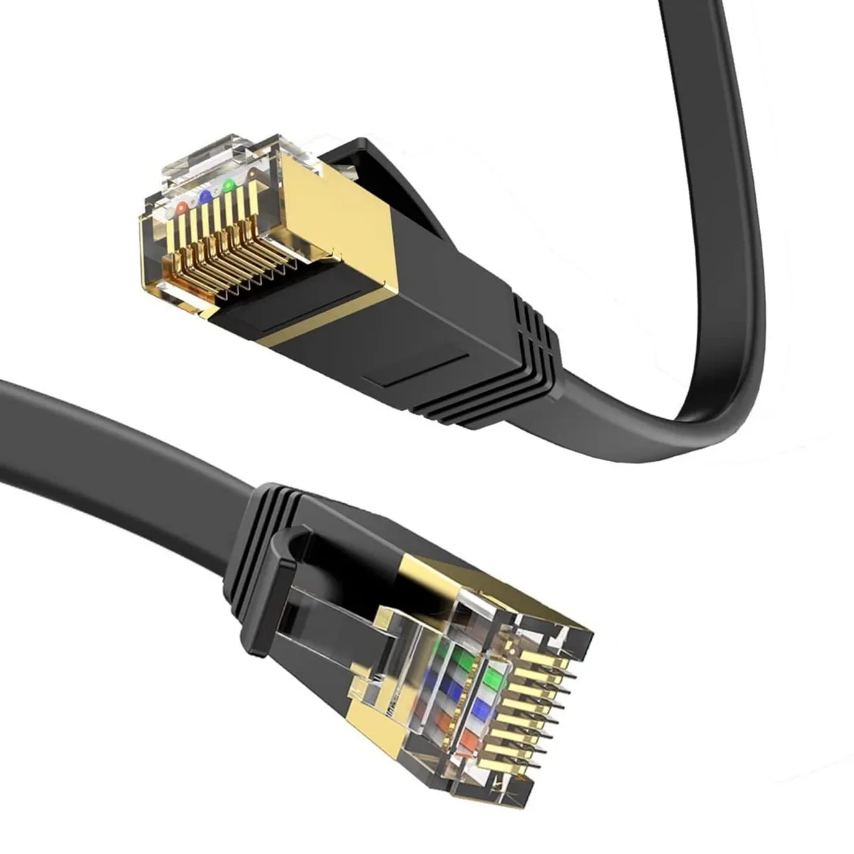  LEKVKM Cat 6 Flat Ethernet Cable 50 ft Black 32AWG — product photo