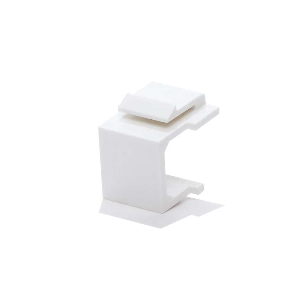 Ten white plastic keystone blank inserts for wall plates