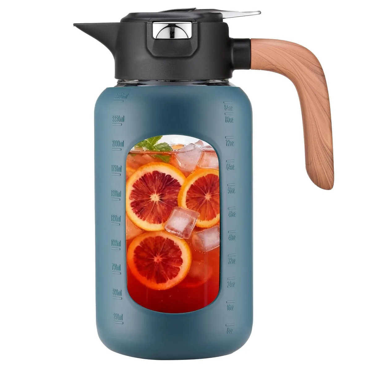 84 oz 2.5 L Glass Thermo Pot Blue — product photo