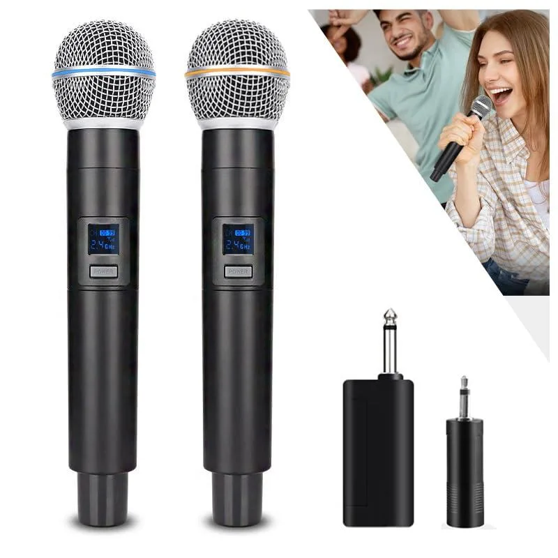  HUACAM W58-2.4g 2.4G dual wireless microphone system — product photo