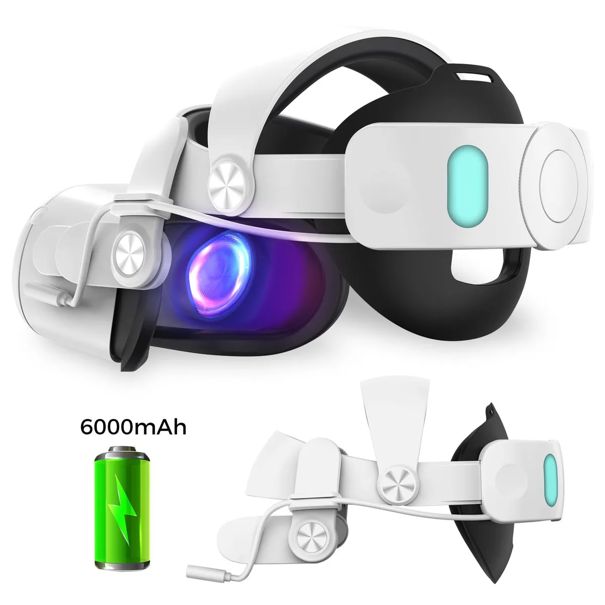 ALPHA DIGITAL INC ALPHA DIGITAL INC Head Strap 6000mAh Battery Quest 2 VR Accessory — product photo