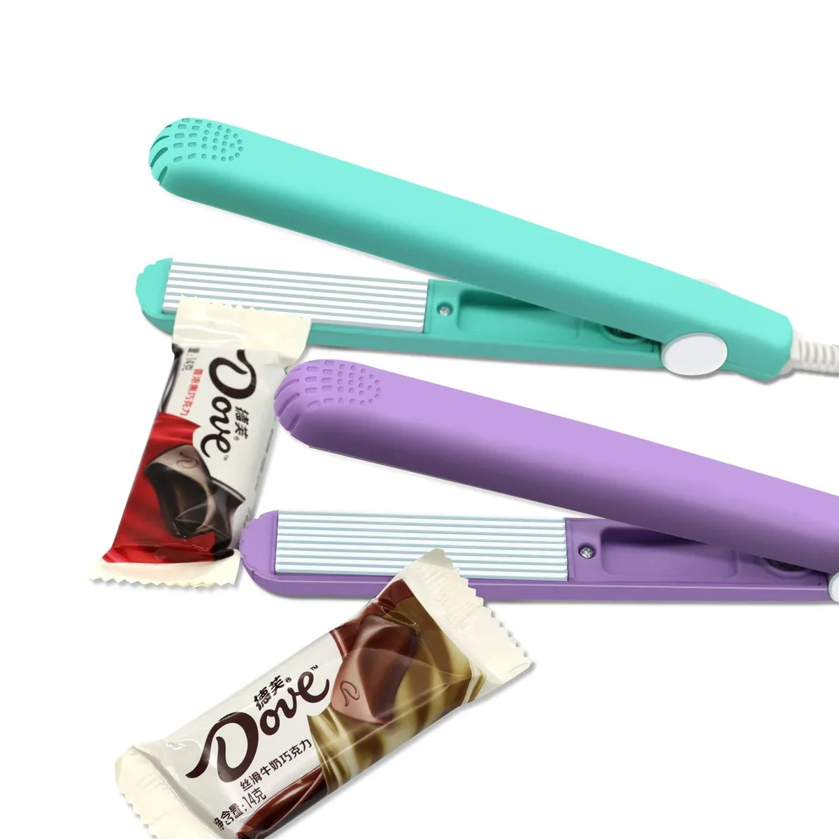 Mini Bag Sealer 2 Pack Green Purple — product photo