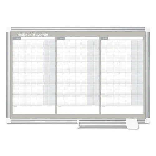 Bi-Silque Bi-Silque GA03204830 Magnetic Dry Erase Calendar Board 36 x 24 Silver Aluminum Frame — product photo
