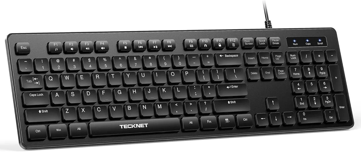 TUKO TUKO Gaming Keyboard Black Full-Size 104-Key Silent Membrane 12 FN Shortcuts 80M Keystrokes — product photo