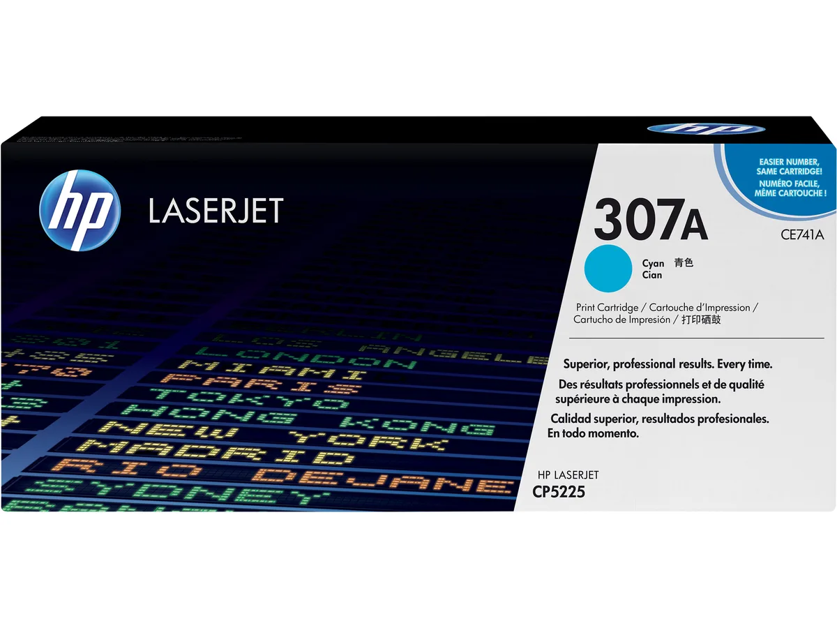 HP HP CE741A 307A Cyan Toner Cartridge 7300 Pages — product photo