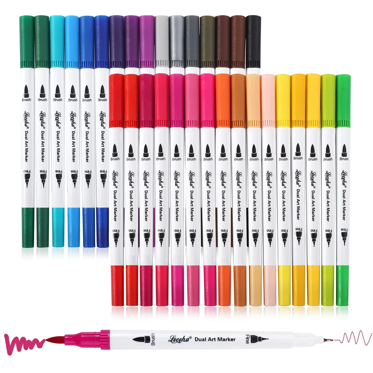  Dual Tip Art Markers 32 Colored Pens — product photo