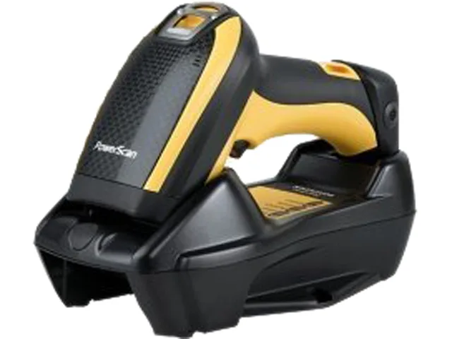 Datalogic PBT9100-RB handheld barcode scanner in black and yellow plastic