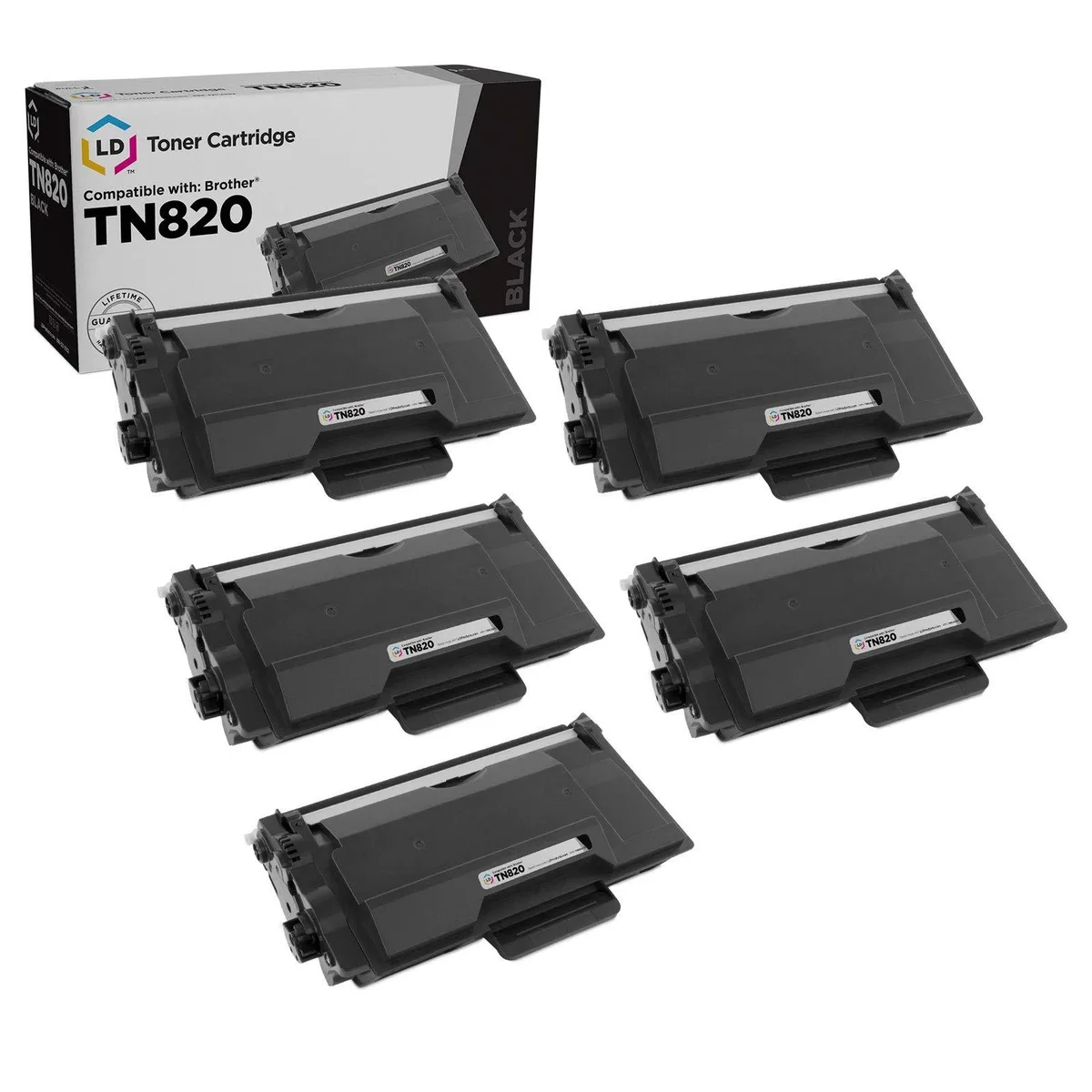 LD Products LD Products TN820 Compatible Toner Cartridge Black 5-Pack 3000 Pages — product photo