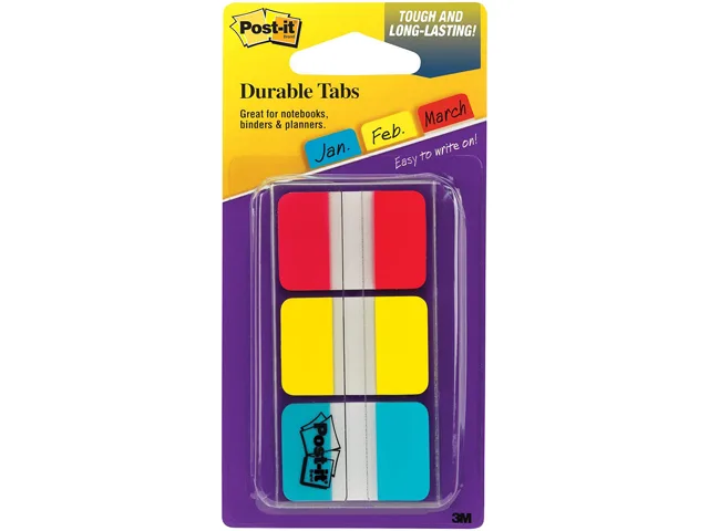 36 Post-it index tabs red yellow blue in dispenser