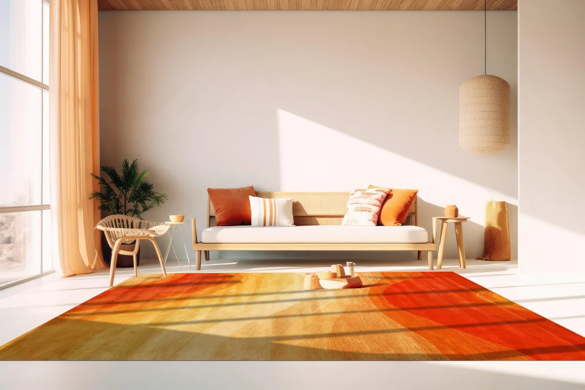 EORC EORC Hand-Tufted Wool Orange Contemporary Abstract Desertland Rug 8' x 10 — product photo