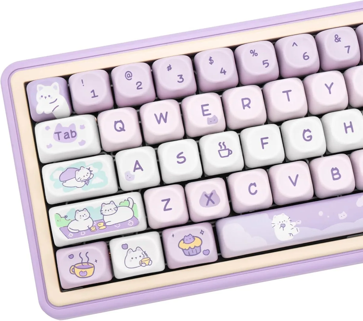 BFKK BFKK MOA Profile 132-Key PBT Keycaps Purple Cat ANSI MX — product photo